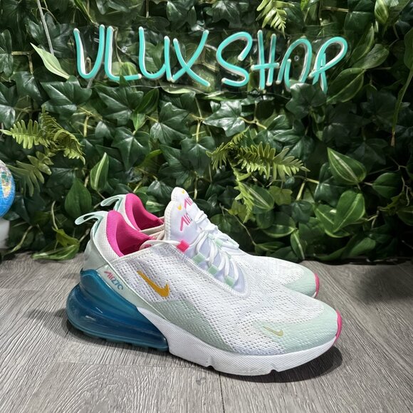 Nike Air Max 270  White University Fuchsia Shoes Women's Size 9 CJ0568-100 - Picture 1 of 10